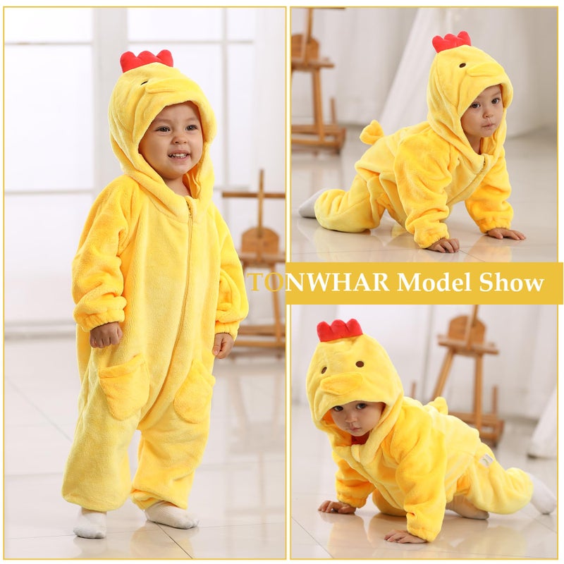 TONWHAR Kid's and Toddler's Costume Baby Animal Outfit Baby Boys' Girls' One-Piece Rompers Jumpsuit(1-3M,Chiken) - Image 3